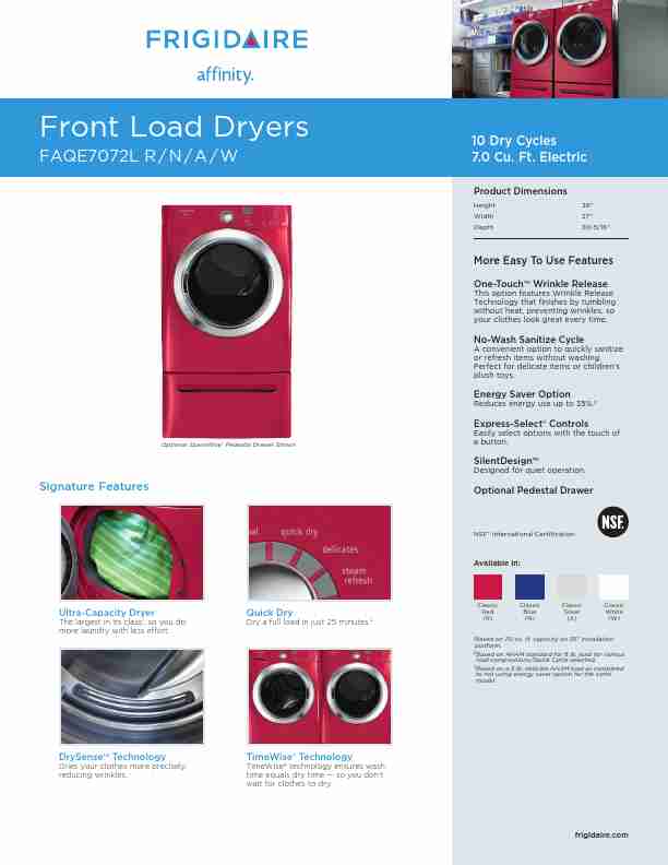 Frigidaire Clothes Dryer FAQE7072L RNAW-page_pdf